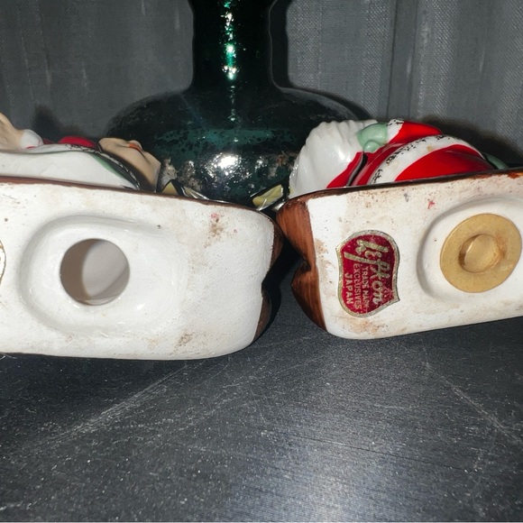 Vintage Christmas LEFTON Japan Santa & Mrs. Claus Skiing  Lefton Santa and Mrs. Claus Skiing  Holiday Salt & Pepper Set Japan